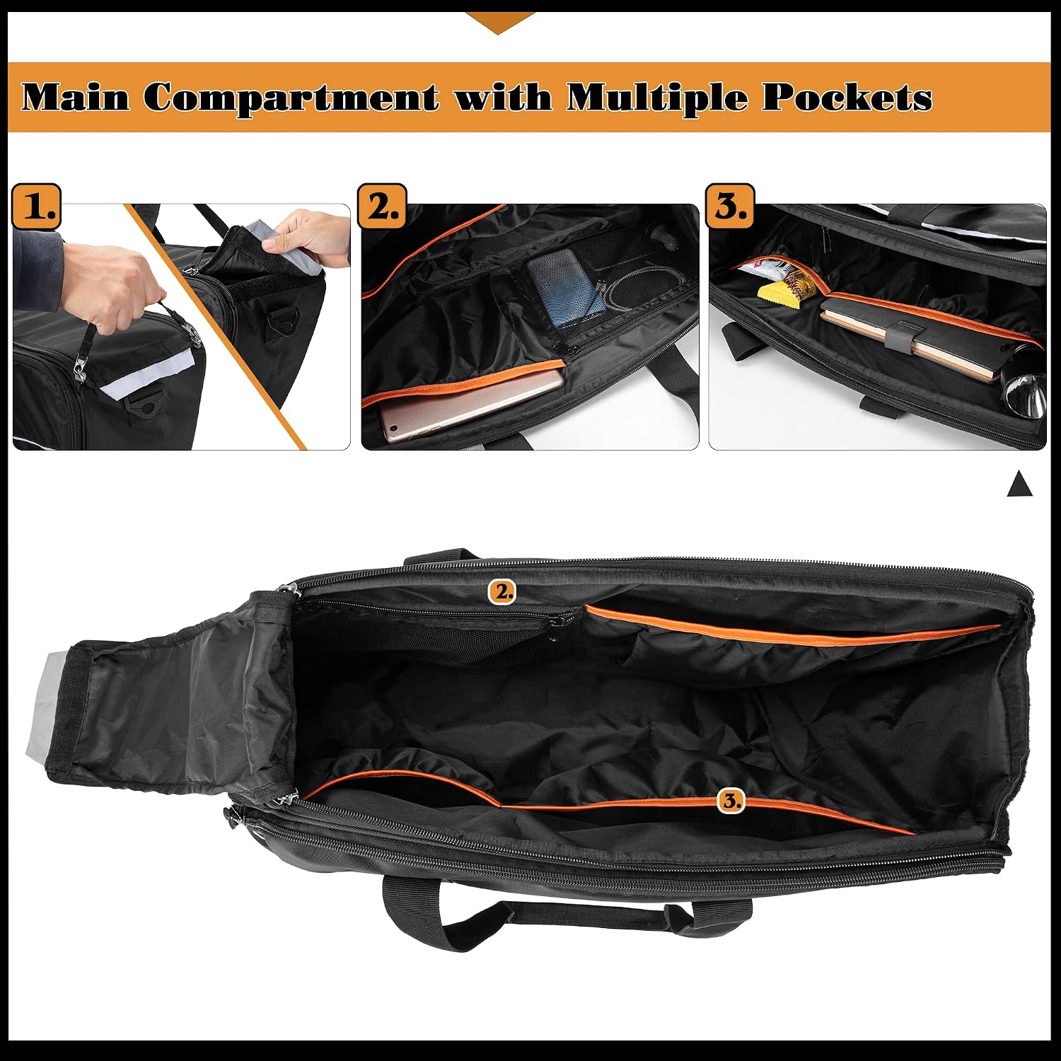 HODRANT Saddlebag Liners Bag, Travel Motorcycle Saddlebag Organizer Compatible with Harley Davidson 1993-2022 Touring Road Glide/Street Glide/Electra Glide/Road King Hard Saddlebag, 1 Bag Only