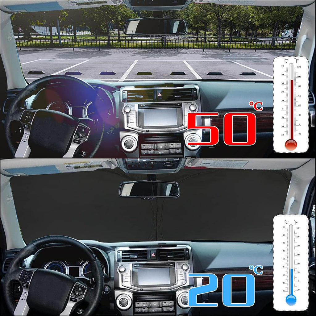 D-Lumina Windshield Sunshade - Compatible with Toyota Tacoma 2024 2025 - Foldable Front Window Sun Protector, Sun Shade, Heat Shield