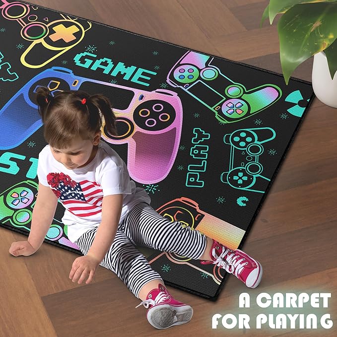 Play Gaming Rug for Bedroom Gamer Mat Gamepad for Boys Room 59"x39" for - Image 3
