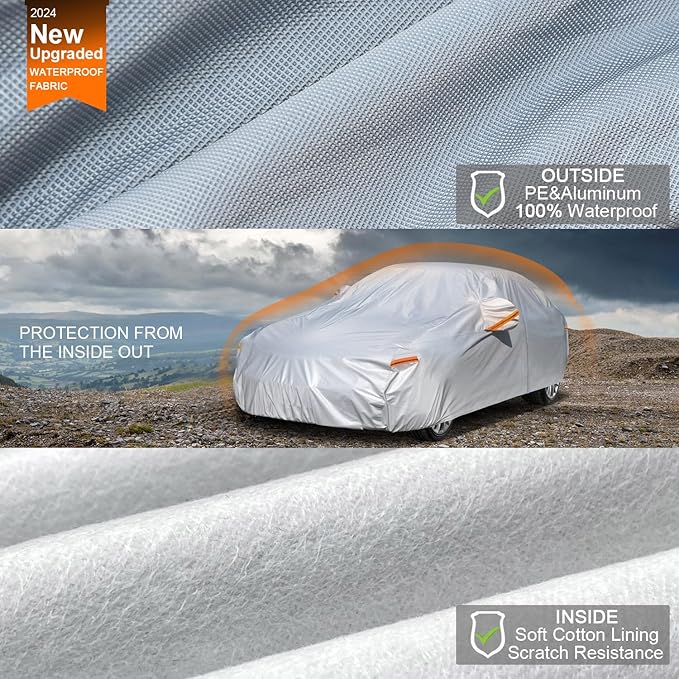 Kayme 6 Layers Car Cover Waterproof All Weather - Image 2