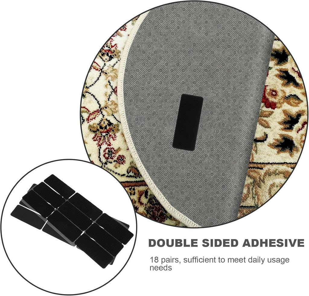 Car Carpet Fixing Stickers 18 Pairs Double-Sided Adhesive Non-Slip Car Floor Mat Holders High Temperature Resistant for Automotive Interior Floor Mats