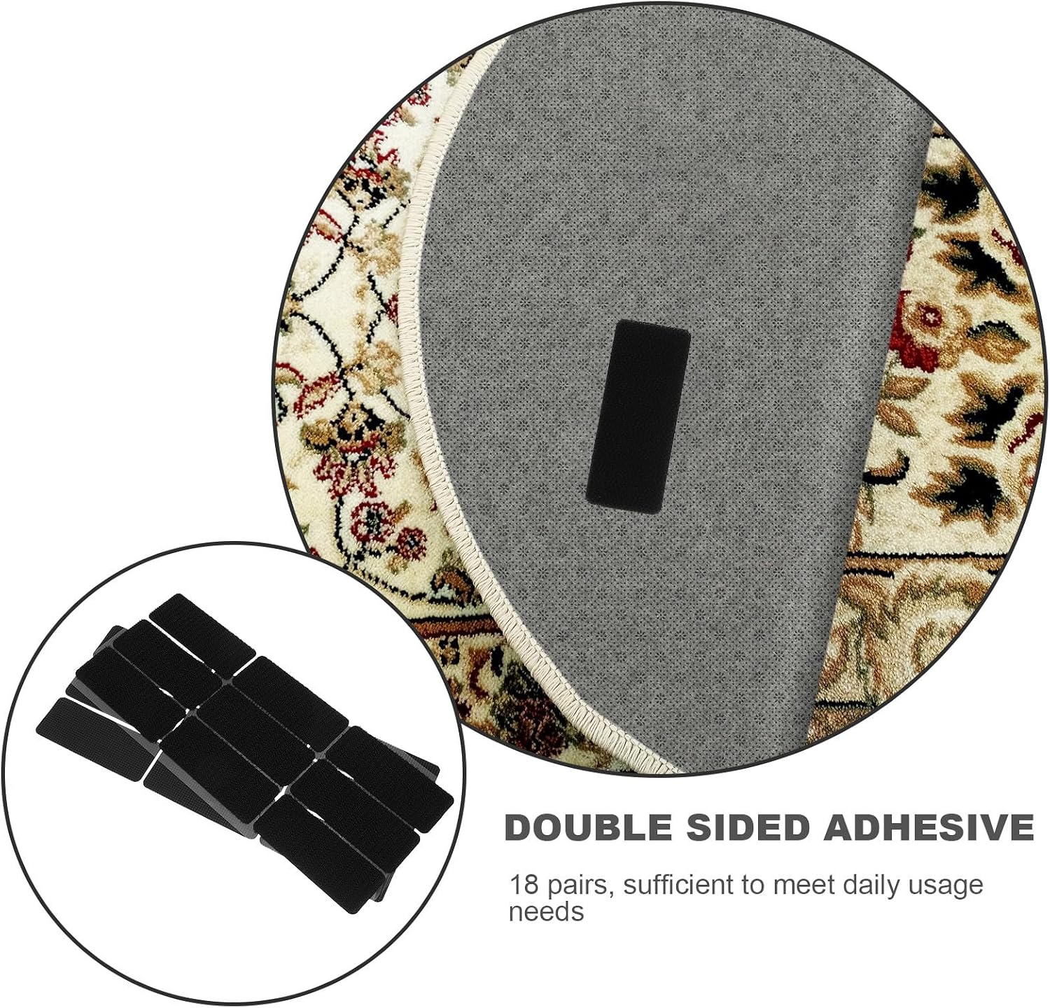 Car Carpet Fixing Stickers 18 Pairs Double-Sided Adhesive Non-Slip Car Floor Mat Holders High Temperature Resistant for Automotive Interior Floor Mats