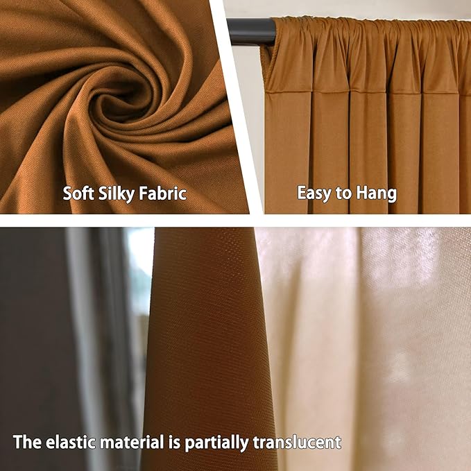 10 x 7 Feet Brown Backdrop Curtain for Partie, Background Curtains for Photos...