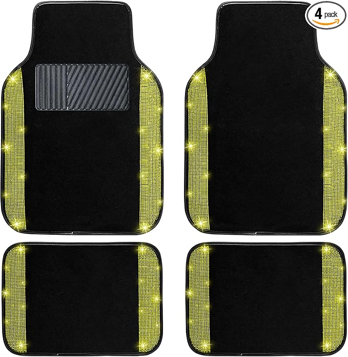 NBTEPEM Bling Car Floor Mats Full Set, Universal Fit Most Cars by NBTEPEM