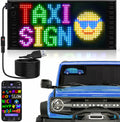 RAYHOME Full Color Dual Row LED Light Sign for Car, 10.6''x4.7'' Scrolling LED Signs Flexible 5V/2A Bluetooth APP Control LED Car Sign Custom Text Message Pattern Programmable LED Display