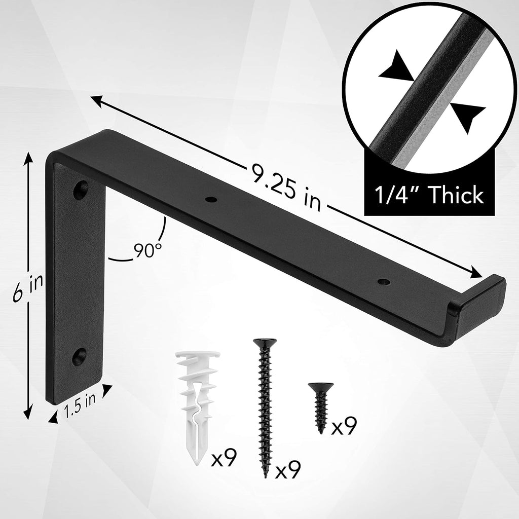 heavy-duty shelf brackets - premium construction grade 1/4", close-up detail