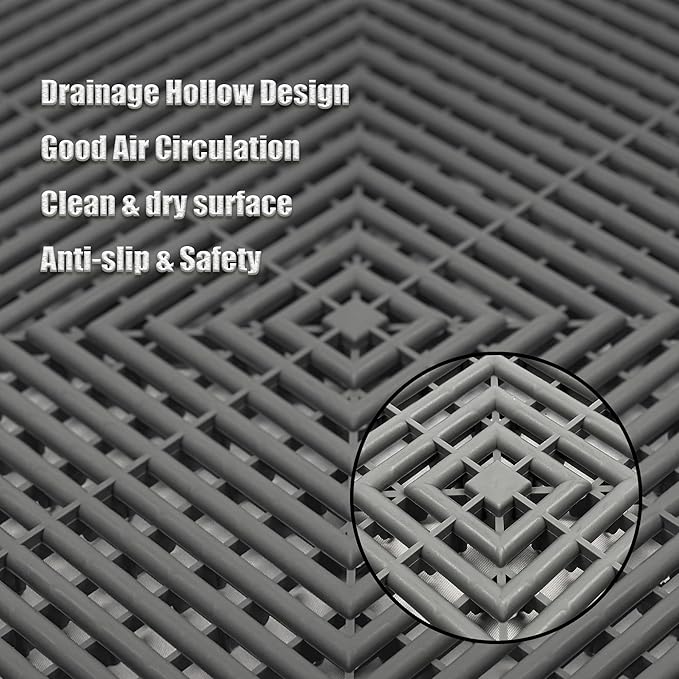 12 Pack 16"x16" Interlocking Garage Floor Tiles - Image 3