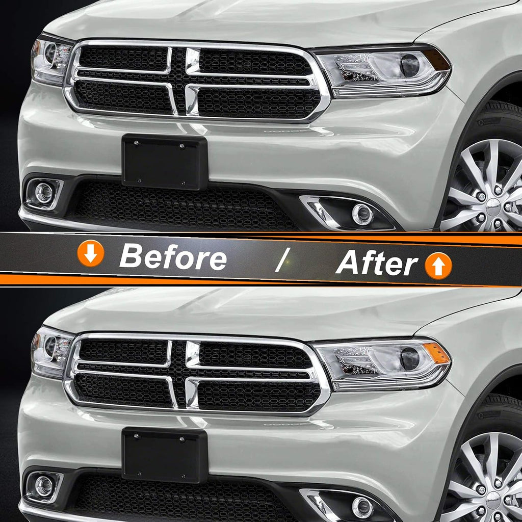 NDRUSH Smoked Light Stickers Kit Overlays Headlight Eyelid Vinyl Tint Film Blackout Tail Light Wrap Cover Compatible with Dodge Durango 2014-2021