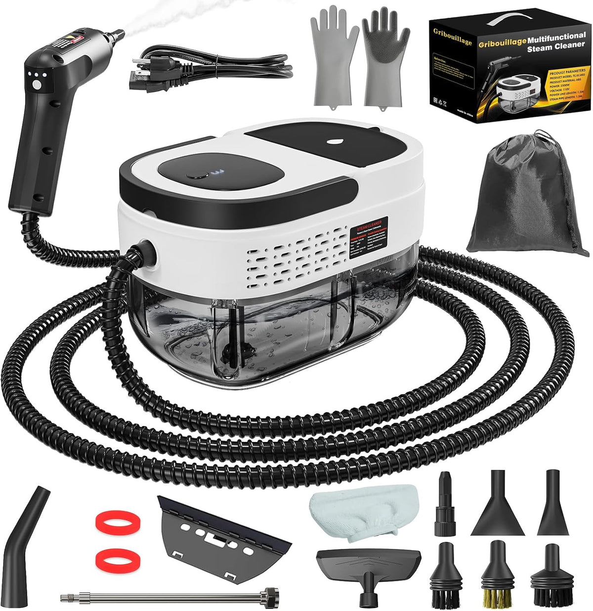 Handheld Steam Cleaner for Home, 2500W High Temperature Pressurized Machine