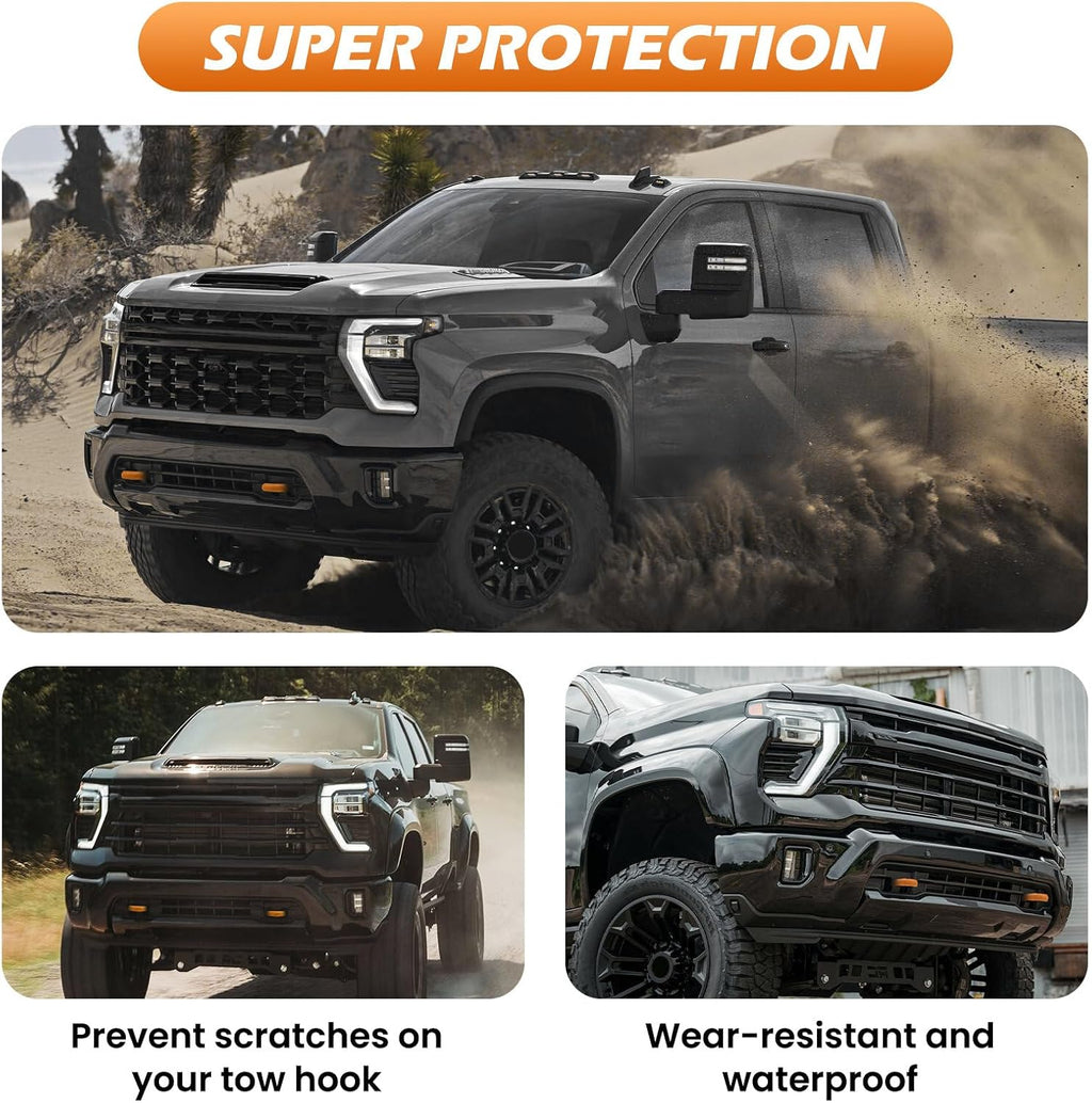 Tow Hook Covers for Silverado 2500/3500 HD 2020-2026, Hitch Cover Front Tow Hooks Compatible with Chevrolet Silverado 2500/3500 2020-2026 Accessories (Orange)