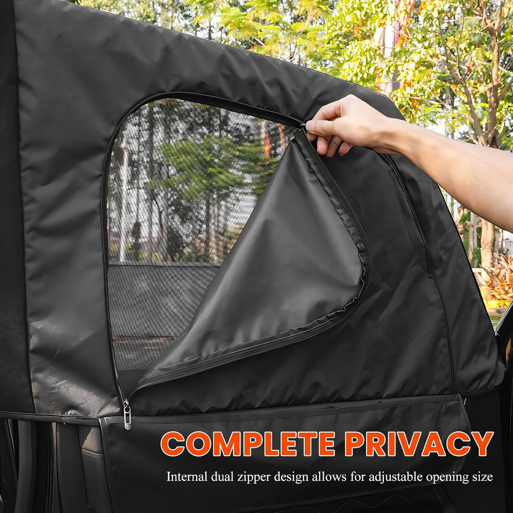 Car Window Shades, Breathable Mesh Front Side Window Screen Privacy Shade with Zipper, Stretchable Net Curtain Sun & Heat Protection Cover for Most Car Side Windows