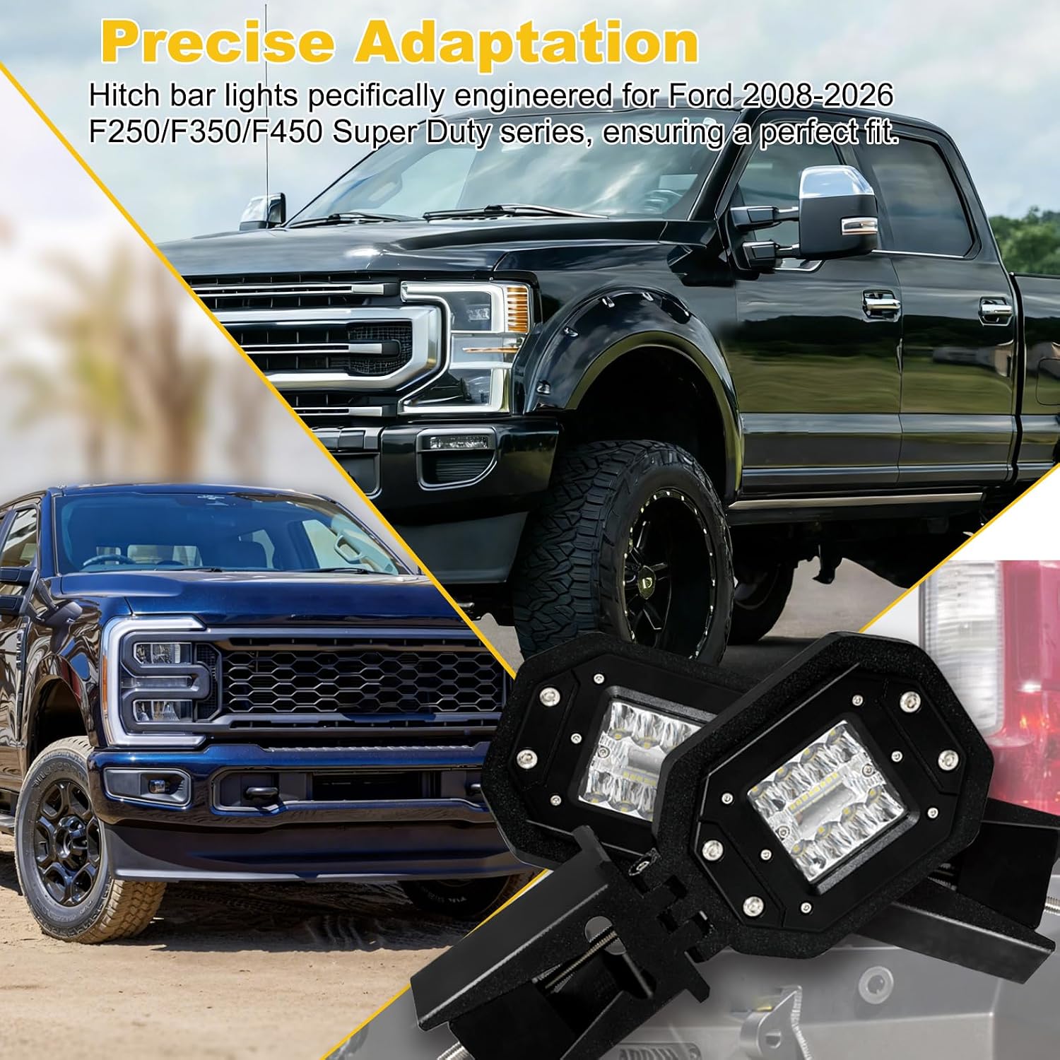 2Pcs Hitch Bar Reverse Lights for F250/F350/F450 Superduty (2008-2026) With 45W LED Reverse Light, No Drilling Required, Suitable for 2.5-Inch Interfaces
