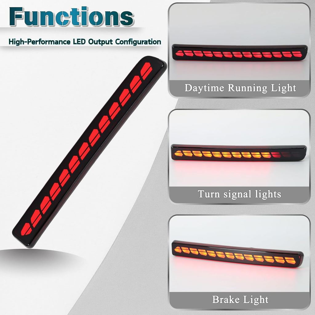 LED Rear Bumper Reflector Light Kit for 2005-2009 Land Rover LR3 Discovery 3, 2010-2016 LR4 Discovery 4, 2010-2013 Range Rover Sport, DRL & Turn Signal Light Tail Brake Fog Lamp (Smoked)