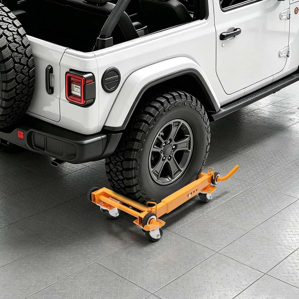 1T Wheel Dolly, Lever Type Car Moving Dolly Yellow | Car Wheel Dolly Tire Lifting Tool for Towing Companies, Car Showrooms Tire Auto Repair Moving