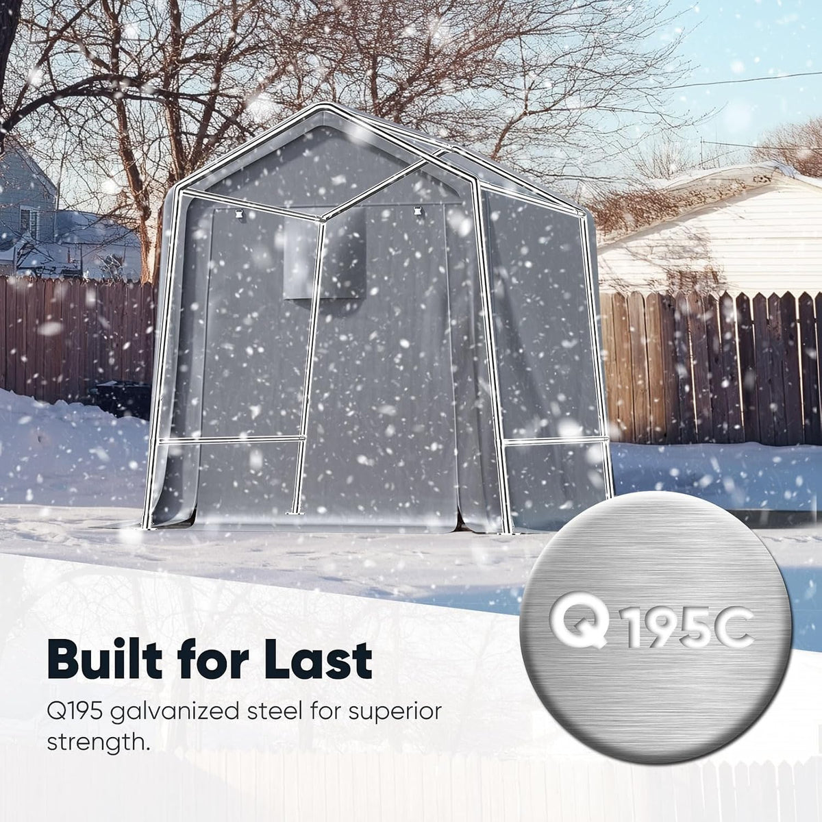 quictent 6x8ft small storage shelter portable shed with, close-up detail
