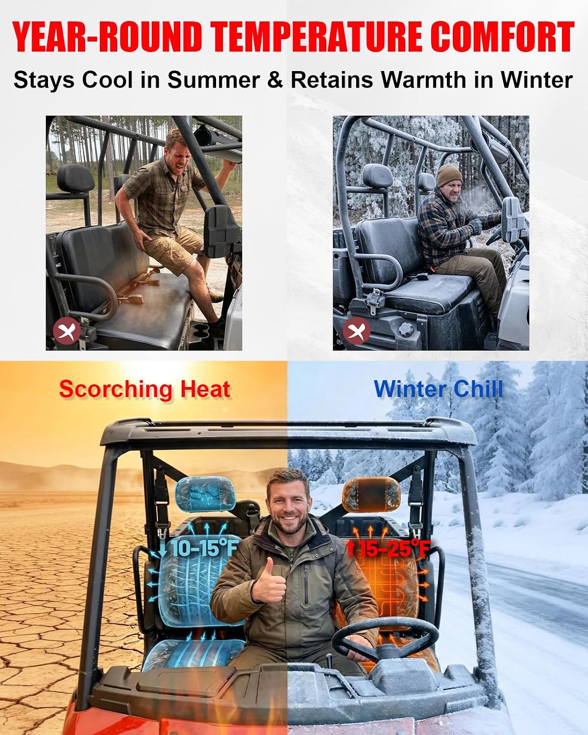 StarknightMT Camo Seat Covers Compatible with 2002-2008 Polaris Ranger 500 700 800, Full Set Water-Resistant Neoprene UTV Bench Protector Against Pet Scratches and Sun