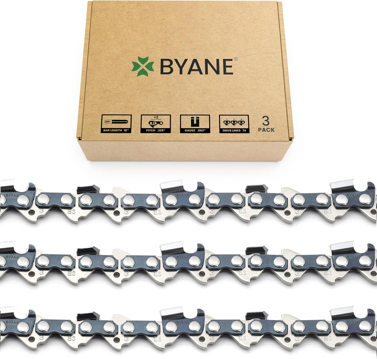 byane 18 inch chainsaw chain .325" pitch .063", main product view