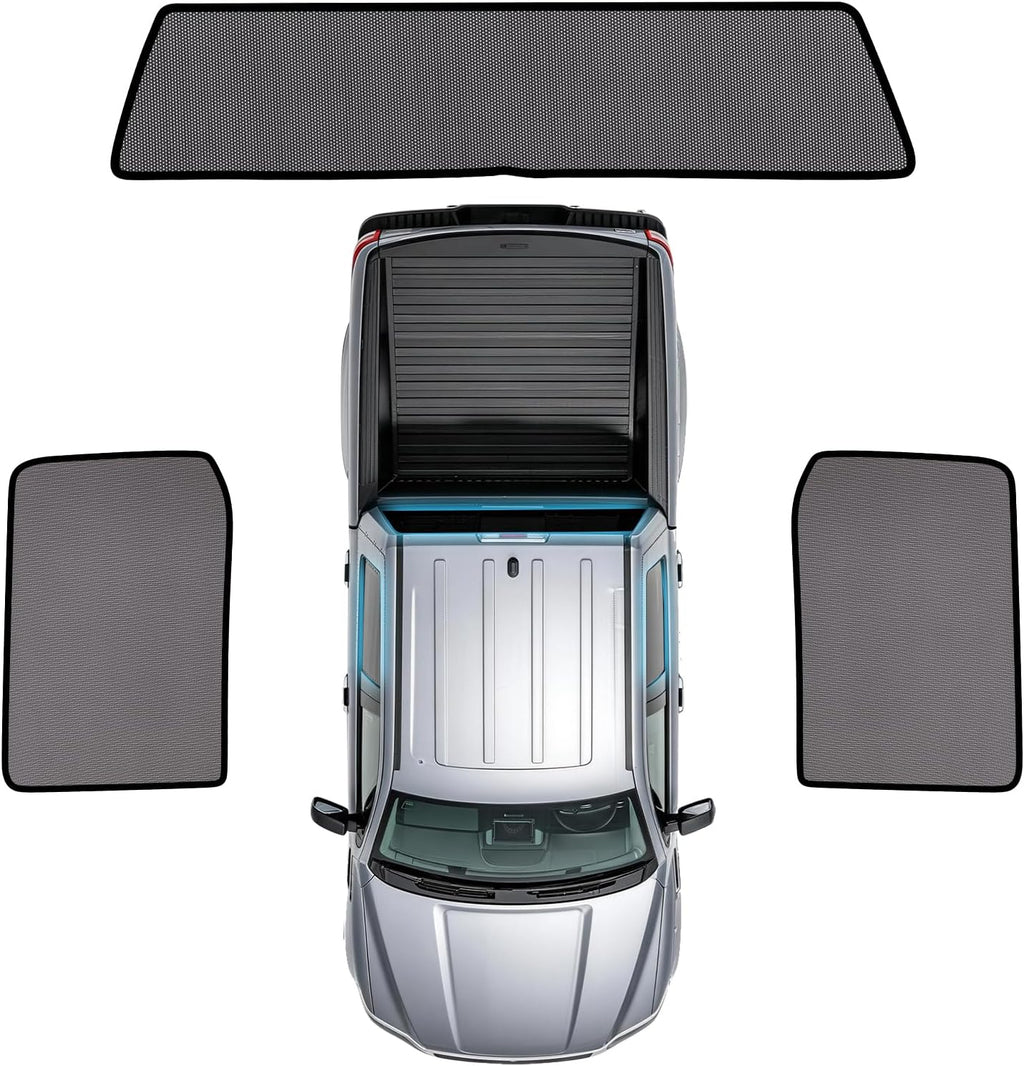 F150 Rear Window Shades 2015-2020, 3PCS Full Coverage Set | Custom Fit, Full Rear Window Coverage, Heat & UV Protection, Privacy & Ventilation
