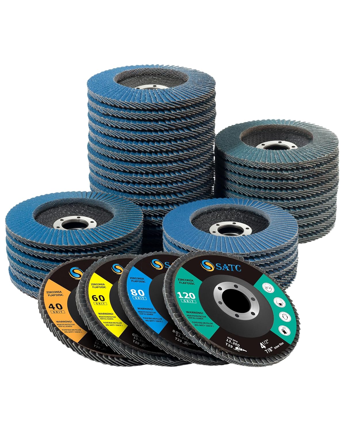 s satc 40 pcs flap discs 4 1/2, main product view
