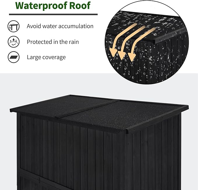 MCombo Outdoor Storage Cabinet, Wooden Storage Shed - Image 4