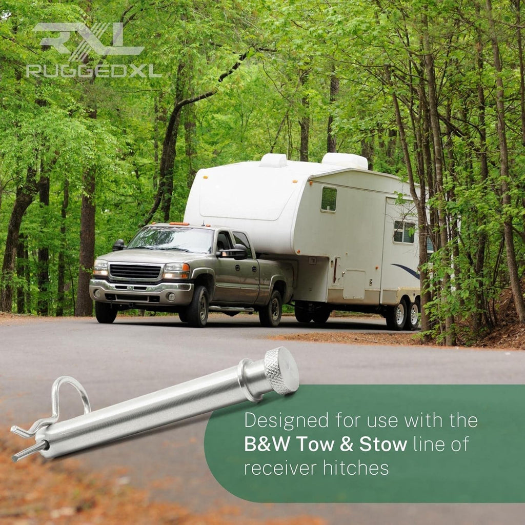 TS35010 Stainless Steel Replacement Hitch Pins & Clips for B&W 2" & 2.5" Tow and Stow - RuggedXL