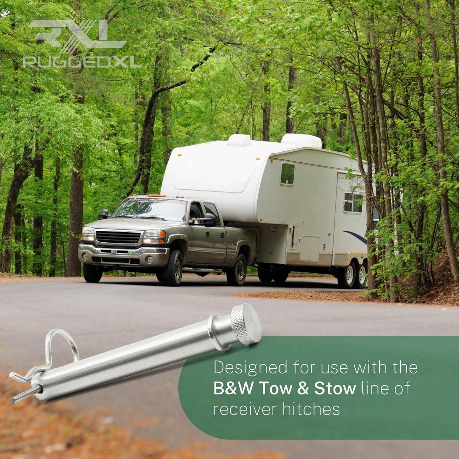 TS35010 Stainless Steel Replacement Hitch Pins & Clips for B&W 2" & 2.5" Tow and Stow - RuggedXL
