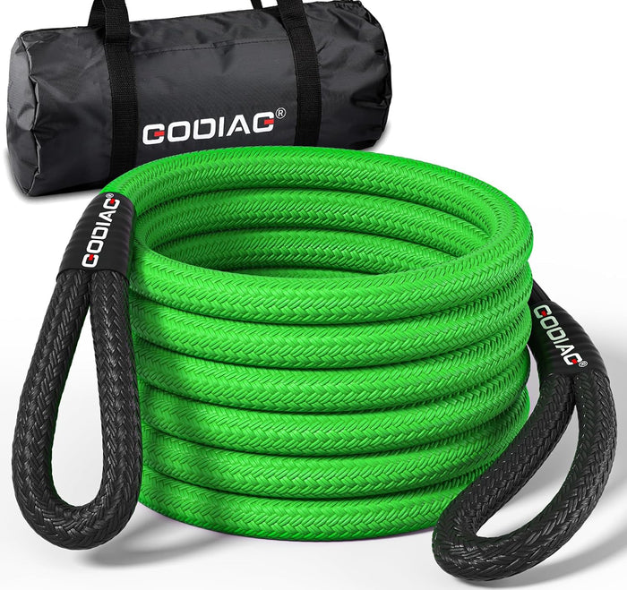GODIAG 1"×30ft Kinetic Recovery Rope Recovery Tow Strap Heavy Duty Energy Rope
