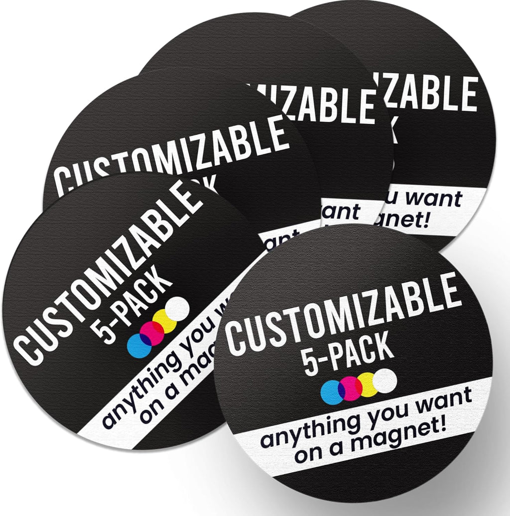 Magnet Me Up Customizable 30 Mil Round Magnet- 5”, 5 PK Weatherproof Car Magnet