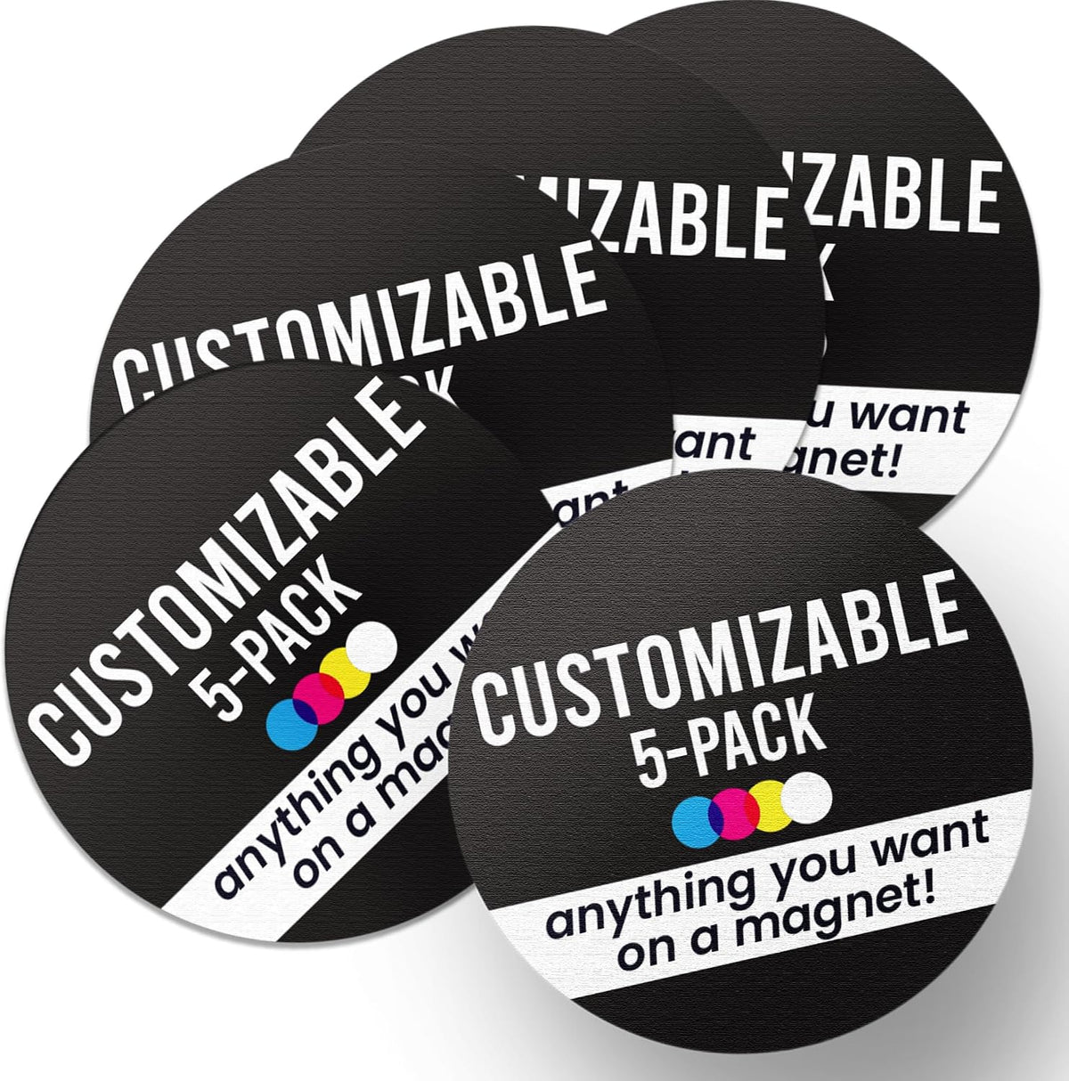 Magnet Me Up Customizable 30 Mil Round Magnet- 5”, 5 PK Weatherproof Car Magnet