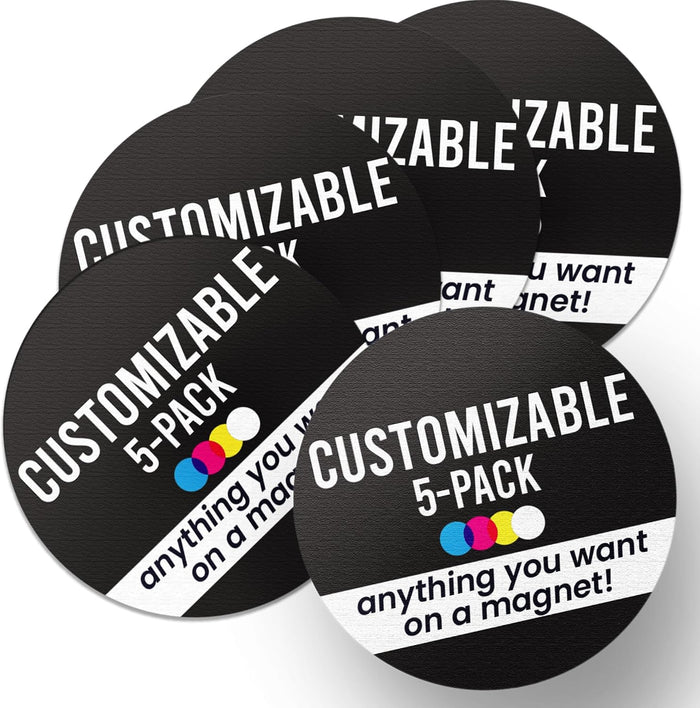 Magnet Me Up Customizable 30 Mil Round Magnet- 5”, 5 PK Weatherproof Car Magnet
