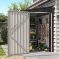 aoxun 4x6 ft lean to shed for backyard,brown, main product view