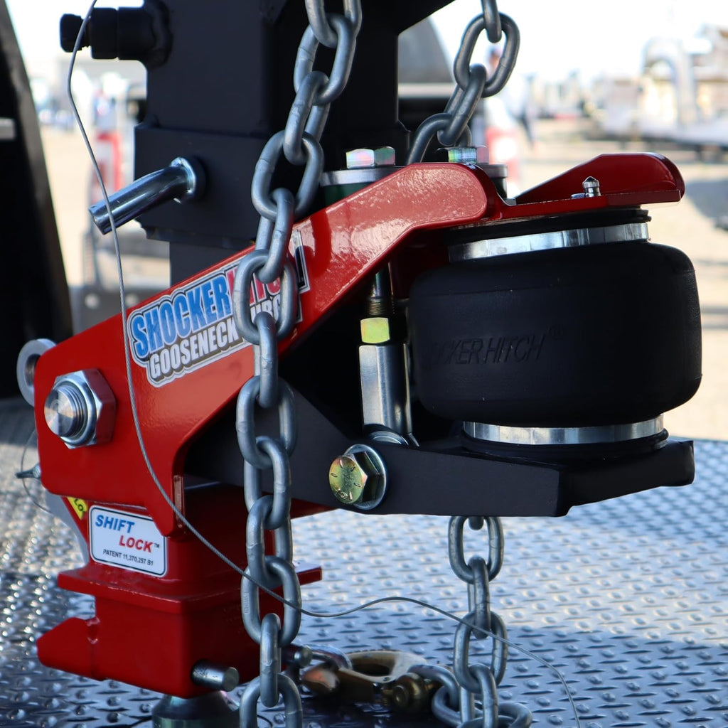 Shocker 30K Gooseneck Surge Air Hitch & Shift Lock Coupler for 2-5/16" Ball, Square 4" & 3-15/16" Stem