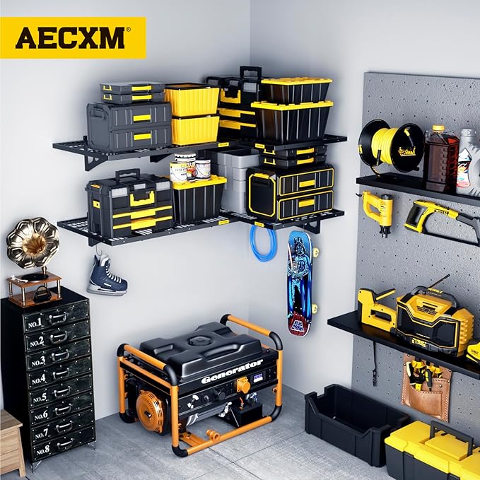 2x3ft 2Pack Wire Shelving Unit Heavy Duty Garage Storage Shelves Wall Mounted - Image 2
