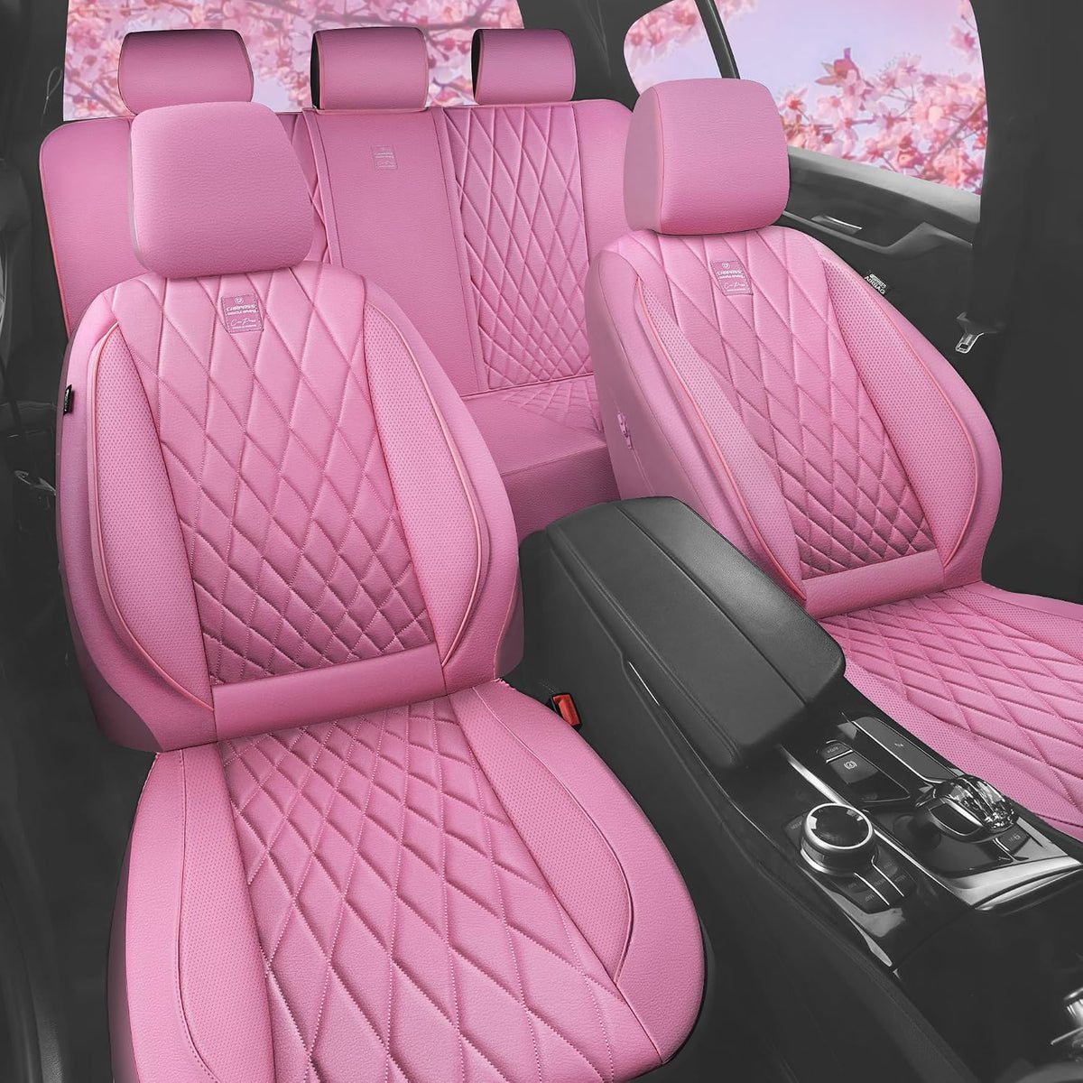 car pass 5 seats piping luxury leather seat on a desk or shelf
