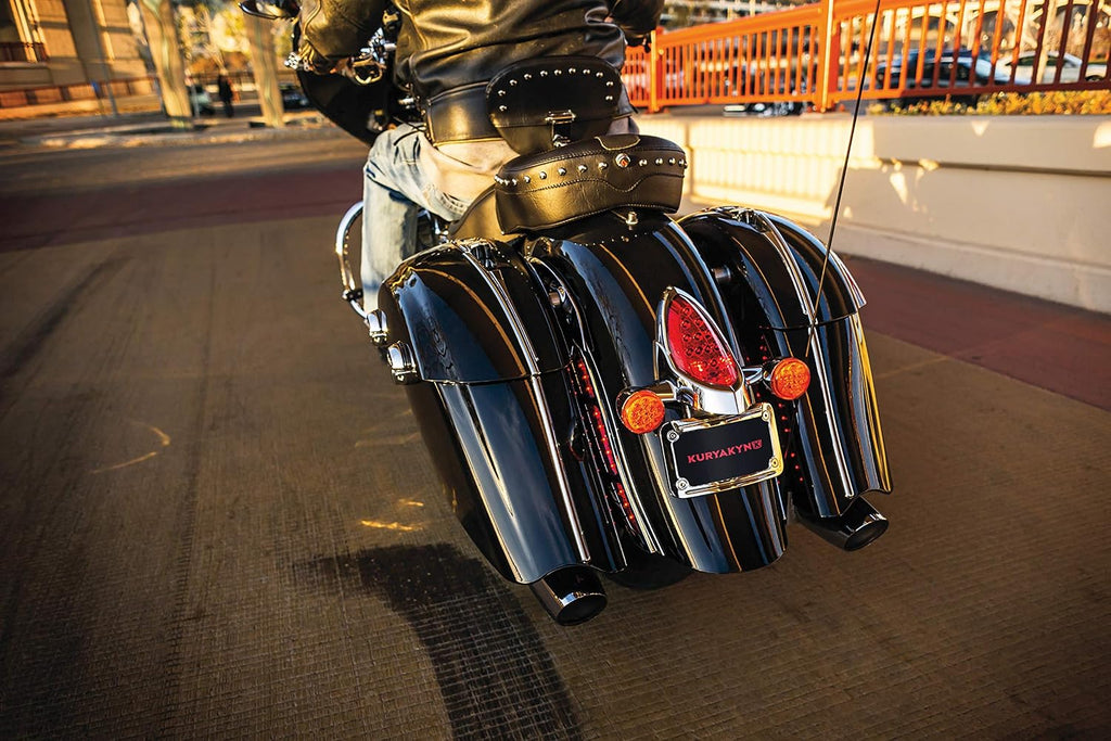 Kuryakyn 5670 Motorcycle Accent Accessory: Saddlebag Trim Top for 2014-19 Indian Motorcycles, Chrome