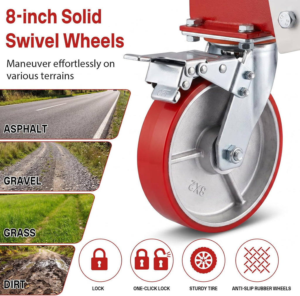 3500 LBS Trailer Dolly, Angle Adjustable Trailer Mover with 2 Inch Hitch Ball, Heavy Duty Trailer Tongue Jack for RV, Boat, Motorcycle, Jet Ski and Small Trailer
