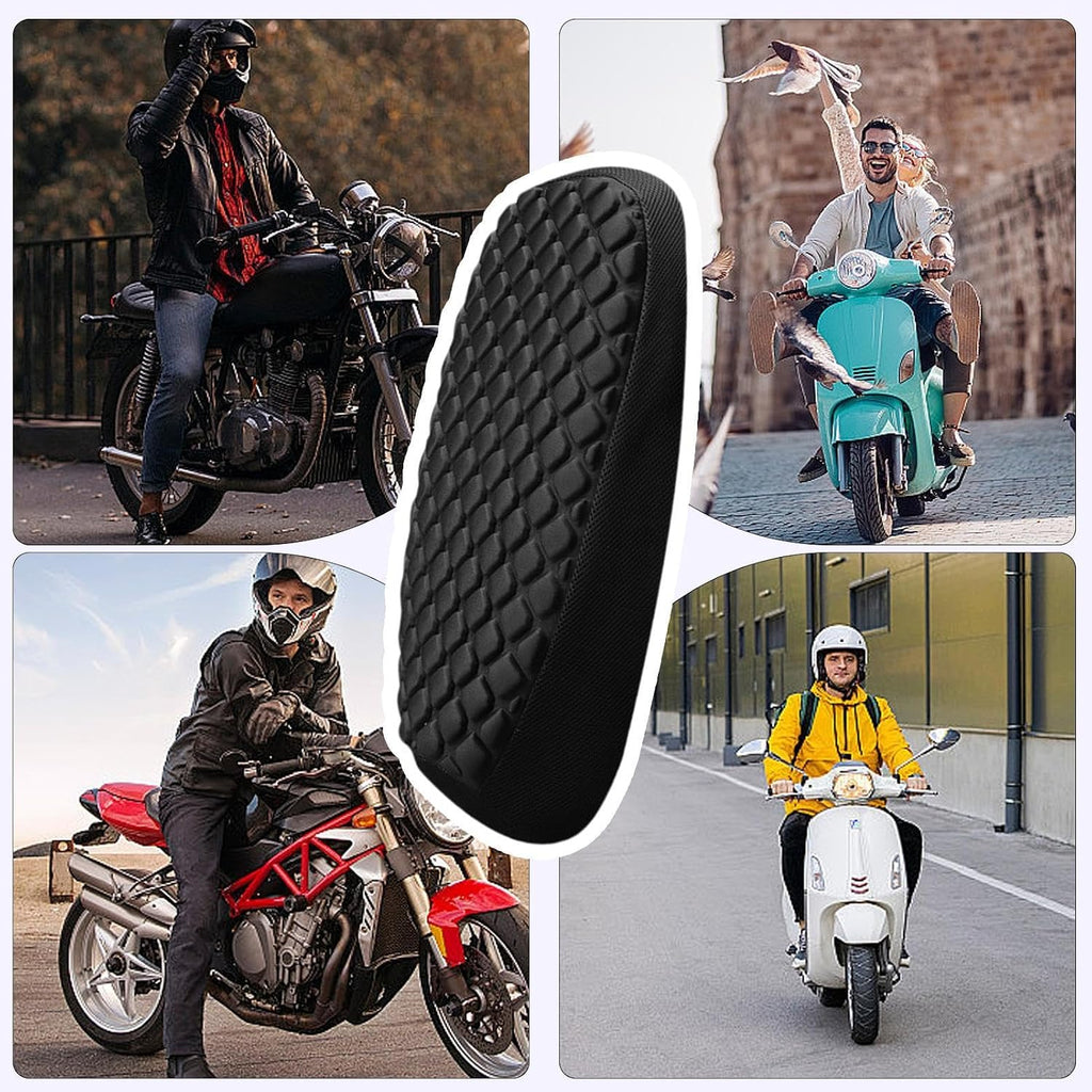 Seat Cushion Motorcycle - Breathable Seat Cushion - 3D Honeycomb Structure Breathable Motorcycle Rear Pad for Long Rides