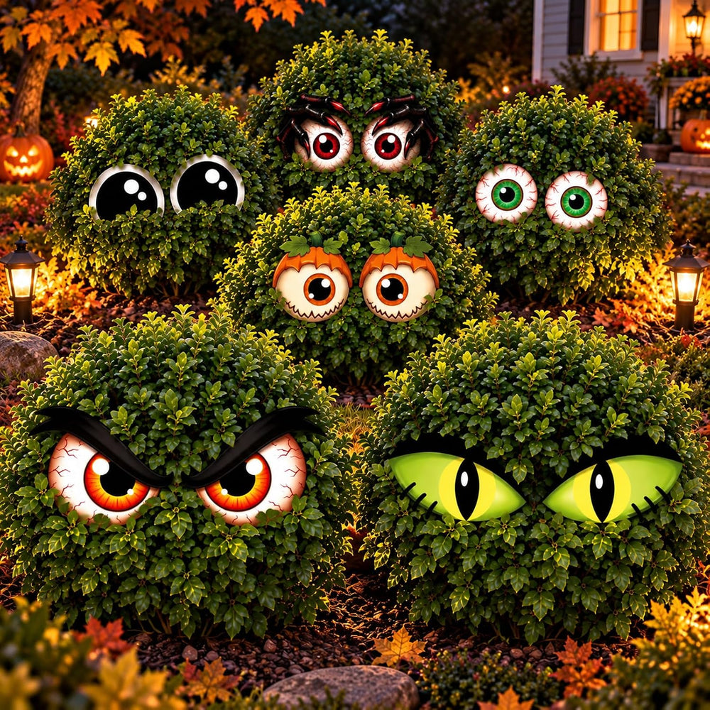 12-Piece Halloween Bush Eyes with 24 Stakes