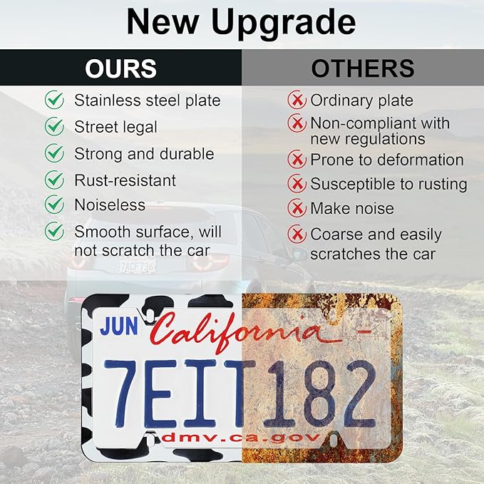 LivTee 4 Holes Stainless Steel License Plate Frames, Automotive Exterior - Image 6