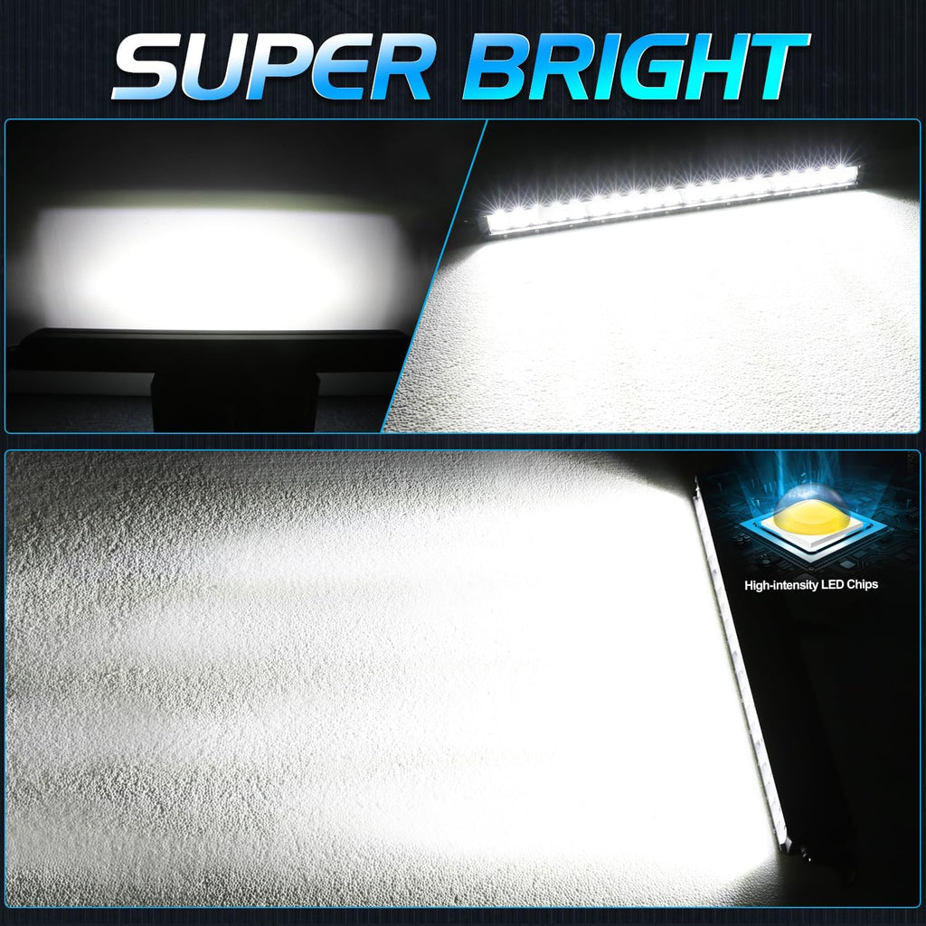 20 inch led light bar, niwaker 100w single, side view