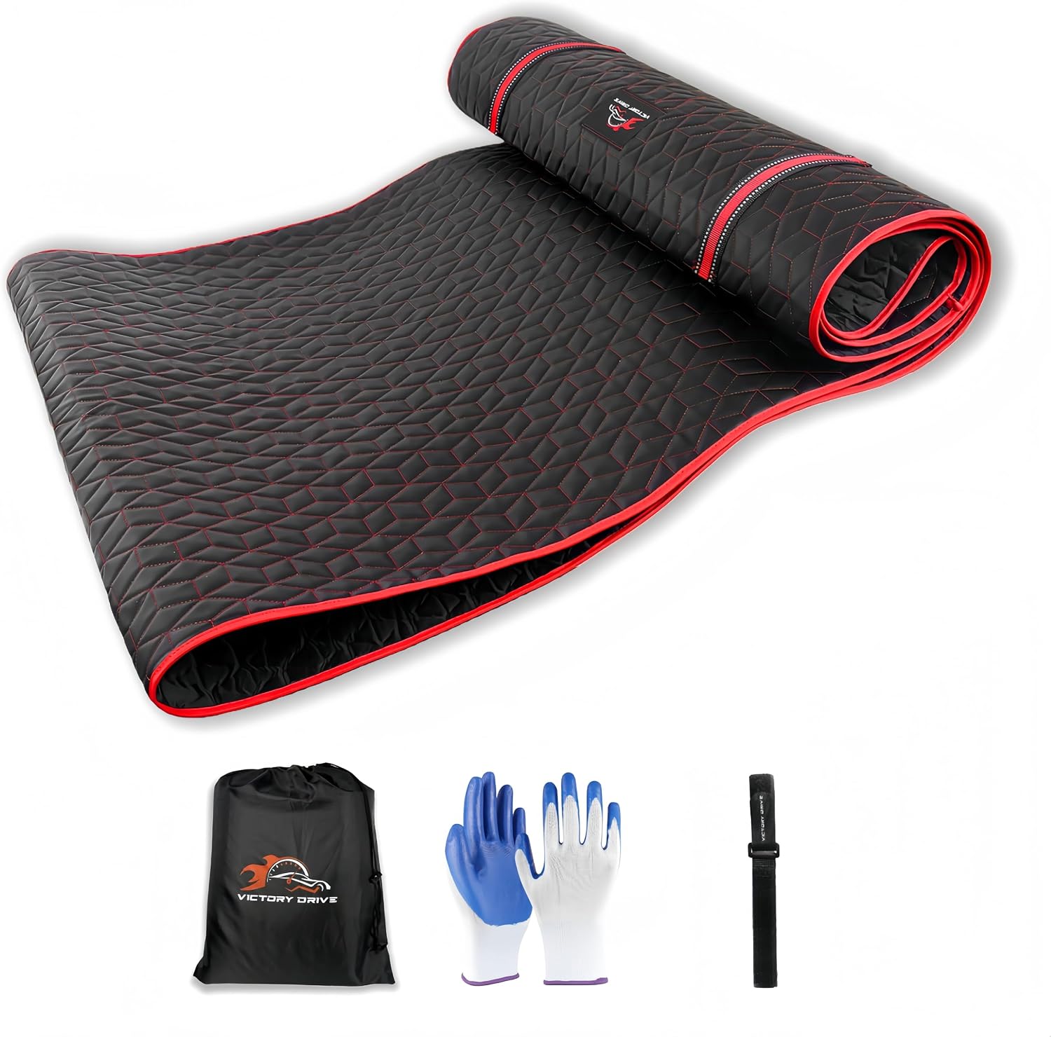 Upgraded Rolling Creeper Mat for Mechanics, 60 x 28 in Padded Automotive Work Mat for Cars, SUVs & Pickup Trucks, Red