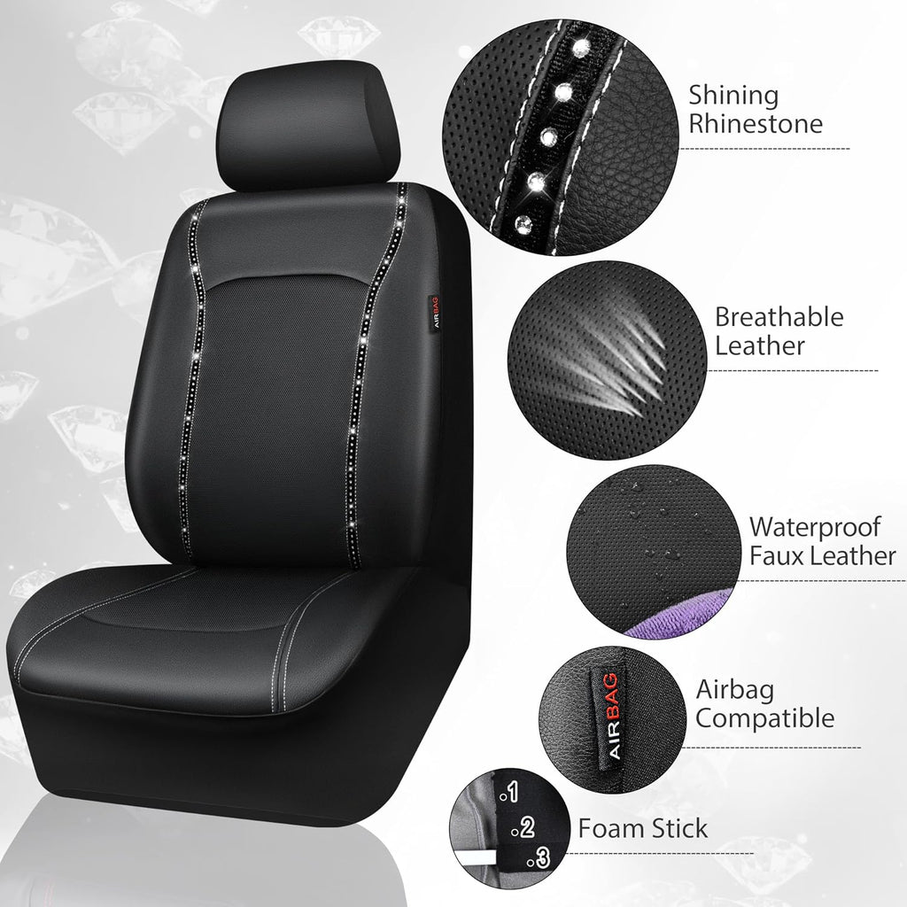 car pass 14 pcs bling diamond car accessories showing dimensions