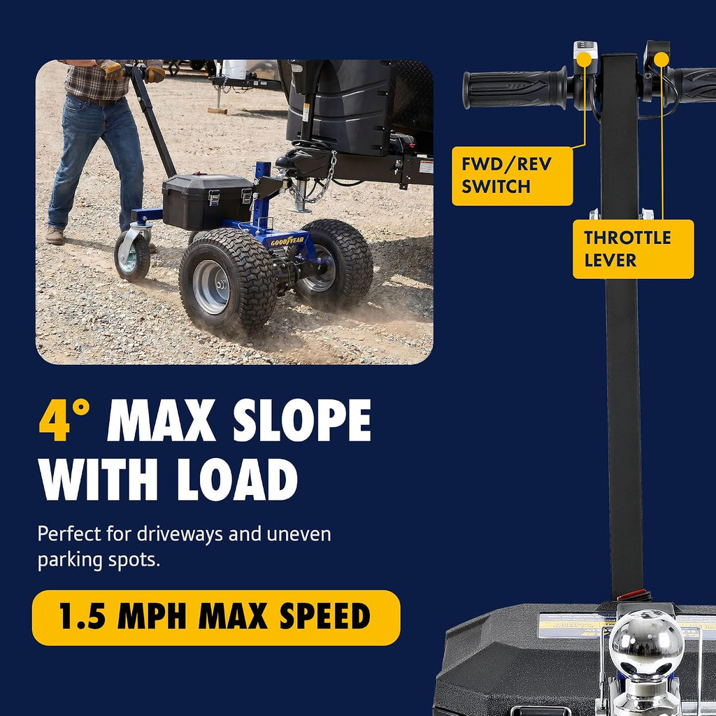 Goodyear 3600LBS Electric Trailer Dolly 2'' Ball Hitch Max Tongue Wt. 600LB