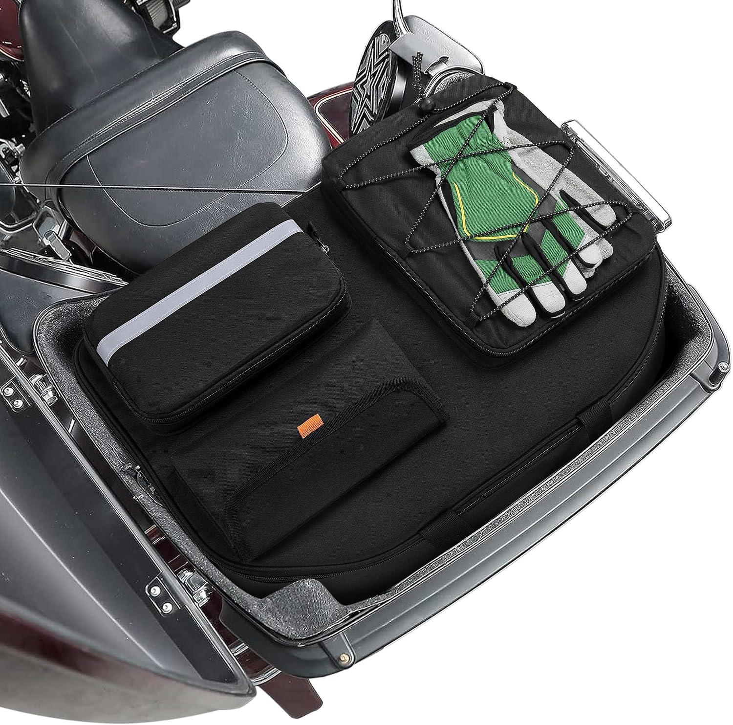 HODRANT Motorcycle Tour Pack Organizer, Tour Pack Liner Bag Compatible with Harley Davidson Street Glide Electra Glide Road King Road Glide, Travel Luggage Liner Bag for Motorcycle Trunk, Bag Only