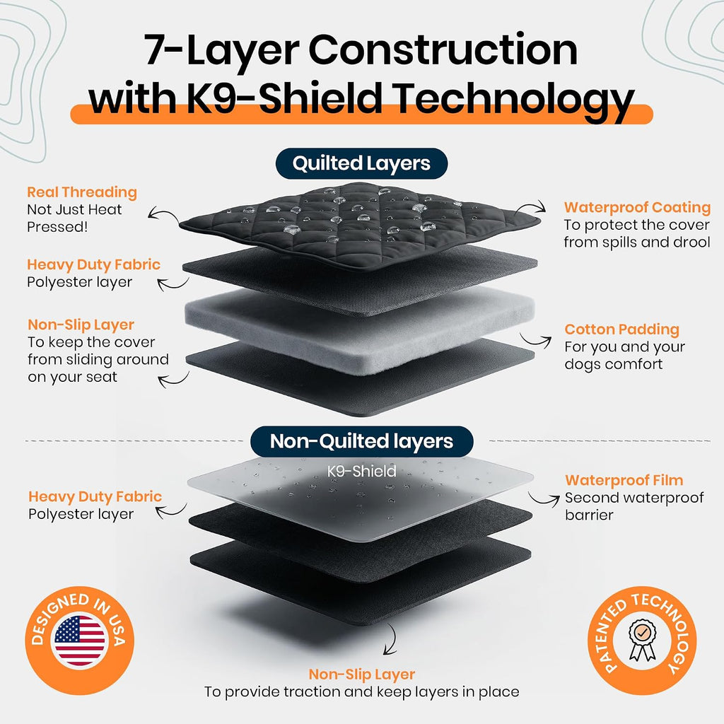 4knines dog rear seat cover for fold down on a desk or shelf