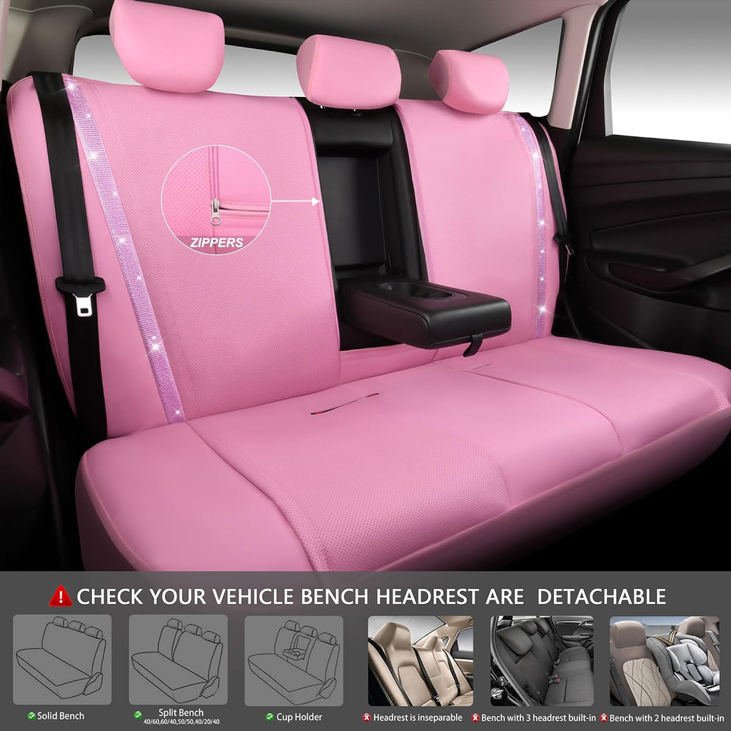 car pass bling diamond car seat covers full showing dimensions