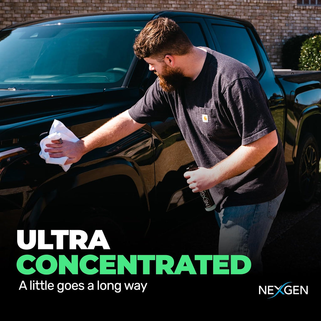 Nexgen Waterless Car Wash (8oz) - Ultimate Waterless Car Cleaner - Scratch-Free and High-Gloss Shine - On-the-Go Car Detailing - Car Cleaning Supplies - Ideal for Cars, Trucks, Boats & More!