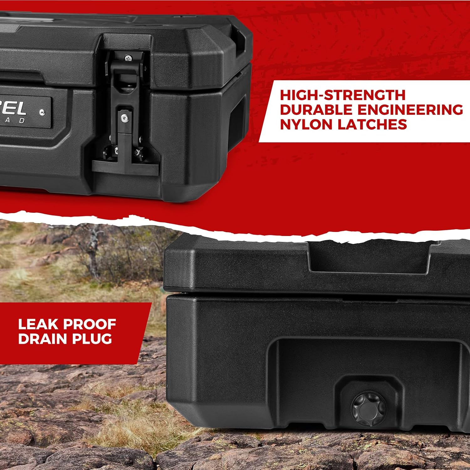 RUGCEL 126QT Waterproof Dry Box Off-Road for Camping, Trunk, Roof Rack