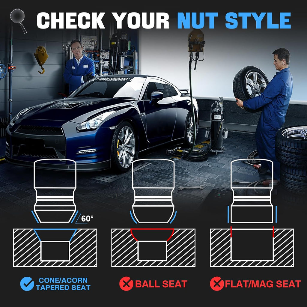Wheel Lock Lug Nut Set M12 x 1.25 Anti Theft Fit Nissan Altima 350Z Frontier Pathfinder Murano Rogue Versa Subaru Crosstrek Forester Impreza Legacy Outback Infiniti Suzuki &More Replace 24154