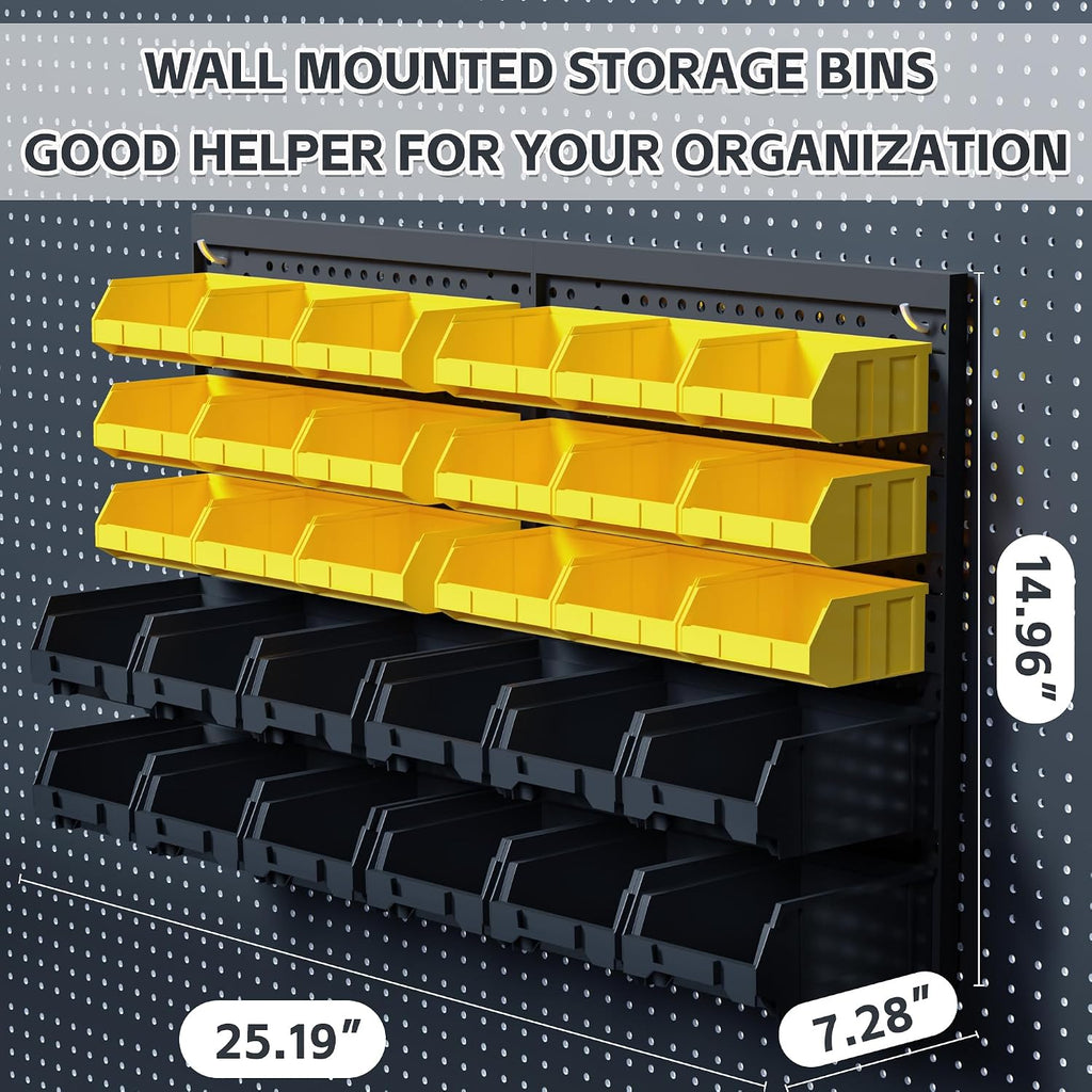 kje 30pcs wall mounted storage bins, plastic tool shown in use